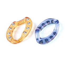 UV Plating Transparent Acrylic & Rhinestone Beads&nbsp;TACR-T029-01M