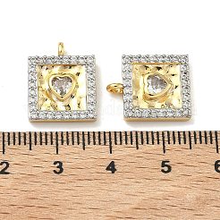 Brass Micro Pave Clear Cubic Zirconia Pendants&nbsp;KK-G555-13GP