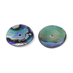 Natural Paua Shell Disc Charms&nbsp;SHEL-ZX010-06