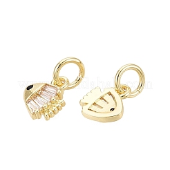 Brass Micro Pave Clear & Black Cubic Zirconia Pendants&nbsp;KK-Q077-11G