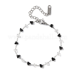 Glass Triangle Beads Link Bracelets&nbsp;BJEW-G774-04P