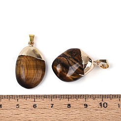 Natural Tiger Eye Pendants&nbsp;G-N360-05G-07