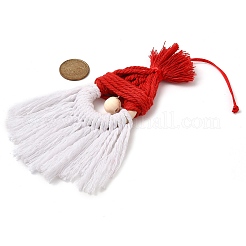 Christmas Handmade Woven Macrame Cotton Thread Santa Claus Pendant Decorations&nbsp;HJEW-JM02455-01