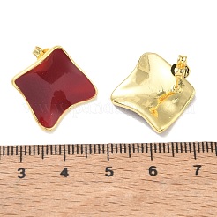 Brass Enamel Stud Earrings for Women&nbsp;KK-CBA760A-07G-05