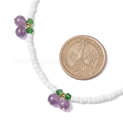 Natural Gemstone with Glass Necklace&nbsp;NJEW-TA00159