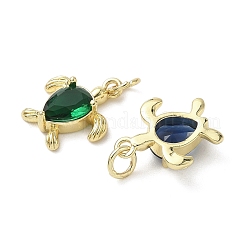 Brass Micro Pave Cubic Zirconia Pendants&nbsp;KK-L248-09G