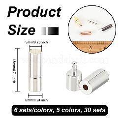 30 Sets 5 Colors Brass Bayonet Clasps&nbsp;KK-OC0001-37A