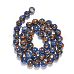 Synthetic Gold Clinquant Stone Beads Strands&nbsp;G-G026-R-8mm-1