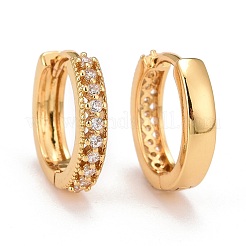 Clear Cubic Zirconia Huggie Hoop Earrings&nbsp;EJEW-C012-07