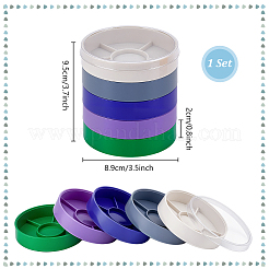 5-Tier Plastic Screw Together Stacking Jars for Watch Parts&nbsp;CON-WH0115-17