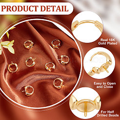 10Pcs Brass Hoop Earring Findings&nbsp;KK-BBC0003-86