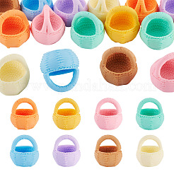 16Pcs 8 Colors Resin Flower Basket Miniature Ornaments&nbsp;DJEW-TA0001-37
