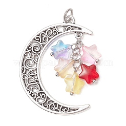 5Pcs Alloy Glass Pendants&nbsp;PALLOY-JF05202