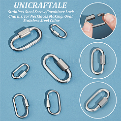 6Pcs 3 Styles 304 Stainless Steel Screw Carabiner Lock Charms&nbsp;STAS-UN0053-31