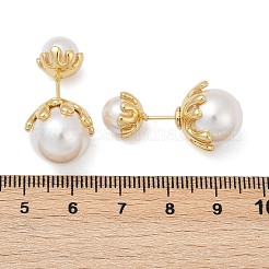 Round Brass Stud Earrings&nbsp;EJEW-H154-03G
