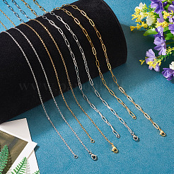 16Pcs 4 Style 304 Stainless Steel Chain Necklaces&nbsp;NJEW-TAC0026