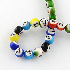Round Handmade Lampwork Bead Strands&nbsp;LAMP-S169-03