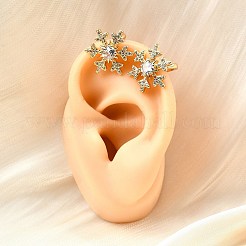 Brass Micro Pave Clear Cubic Zirconia Cuff Earrings&nbsp;EJEW-F370-25G