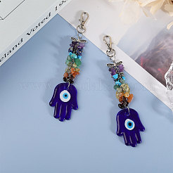 2Pcs Handmade Lampwork Evil Eye Pendant Decoration&nbsp;HJEW-CA0001-68