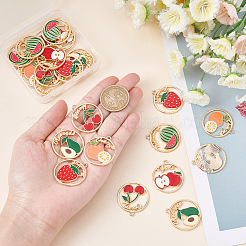 24Pcs 6 Style Alloy Enamel Pendants&nbsp;ENAM-NB0001-76-NR