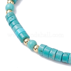 2Pcs Natural Magnesite & Dyed Synthetic Turquoise Beads Stretch Bracelets for Women&nbsp;BJEW-JB13217