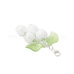 Flower Handmade Lampwork Pendant Decorations&nbsp;HJEW-TA00412