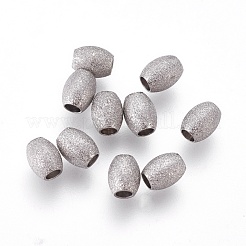 Tarnish Resistant 304 Stainless Steel Textured Beads&nbsp;STAS-E455-06P-4x5