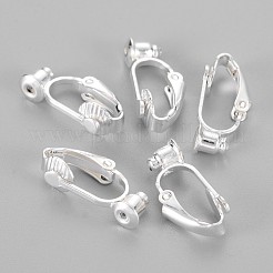 Brass Clip-on Earring Findings&nbsp;X-KK-Q115-S-NF
