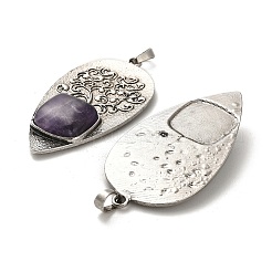 Natural Amethyst Square Big Pendants&nbsp;G-F763-07AS-07