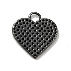 Heart Brass Micro Pave Black Cubic Zirconia Pendants&nbsp;KK-G419-24B