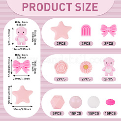 60Pcs Silicone Beads for DIY Big Themed Jewelry&nbsp;SIL-TA0003-37