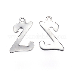 Tarnish Resistant 304 Stainless Steel Letter Charms&nbsp;STAS-F039-01Z-P