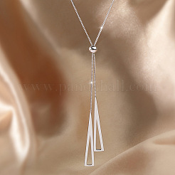 Triangle Brass Slider Lariat Long Necklaces for Women&nbsp;FS-WGD2F26-01