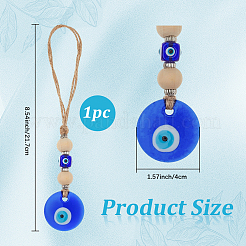 1Pc Glass Blue Evil Eye Pendant Decorations&nbsp;HJEW-CN0001-42A