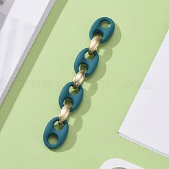 Handmade Spray Painted CCB Plastic & Rubberized Style Acrylic Coffee Bean Chains&nbsp;AJEW-JB00876-03