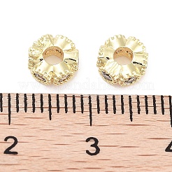 Brass Micro Pave Cubic Zirconia Beads&nbsp;KK-C051-32G-02