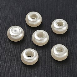 ABS Plastic Imitation Pearl Rondelle Large Hole European Beads&nbsp;X-MACR-S256-A41