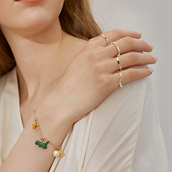 2 Sets 2 Styles Plastic Imitation Pearl Open Cuff Rings Set&nbsp;RJEW-AN0001-07