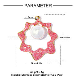 304 Stainless Steel Enamel Pendants&nbsp;STAS-OY019-32G