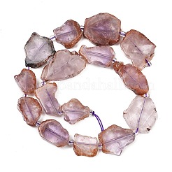 Natural Purple Phantom Quartz Purple Lodolite Quartz Slice Beads Strands&nbsp;G-A305-B02-01