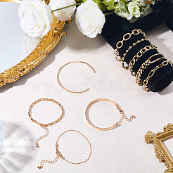2 Sets 2 Styles Alloy Chain Bracelets & Bangles Set for Women&nbsp;BJEW-SP0001-34B
