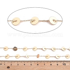 Handmade Brass Flat Round Paperclip Chains&nbsp;CHC-L051-09KCG