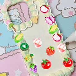 190g Opaque Resin Fruit & Vegetable Adhesive Back Cartoon Stickers&nbsp;RESI-SC0036-50