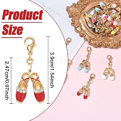 16Pcs 8 Styles Alloy Enamel Pendant Decorations&nbsp;HJEW-YW00540