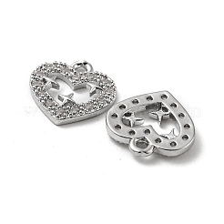Brass Micro Pave Clear Cubic Zirconia Charms&nbsp;KK-H460-49P