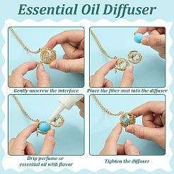 3Pcs 3 Styles Alloy Hollow Cage Diffuser Pendant Cable Chain Necklaces&nbsp;NJEW-PH0001-46G