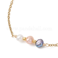 Natural Cultured Freshwater Pearl Beads Link Bracelets&nbsp;BJEW-JB13173