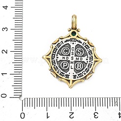Brass Micro Pave Cubic Zirconia Pendants&nbsp;KK-C251-20AG