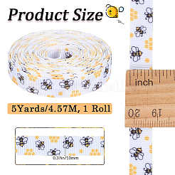 Polyester Bees Printed Grosgrain Ribbons&nbsp;SRIB-WH20020-018D