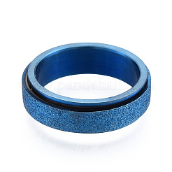 201 Stainless Steel Sand Blast Rotating Finger Ring&nbsp;RJEW-N043-06B